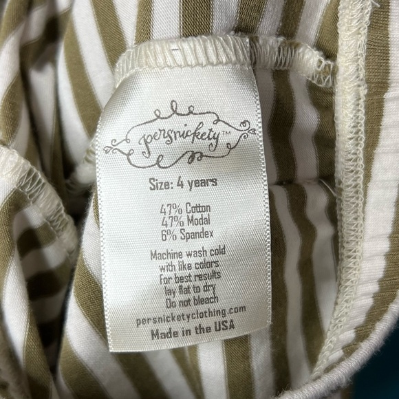 Persnickety Green Striped Shorts sz 4 - Picture 4 of 4